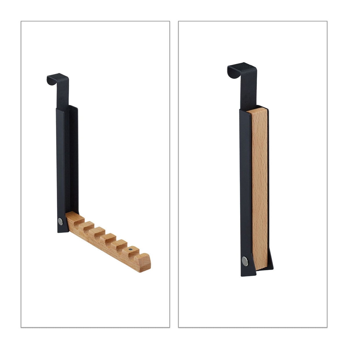 Folding Door Hook in Black/Natural
