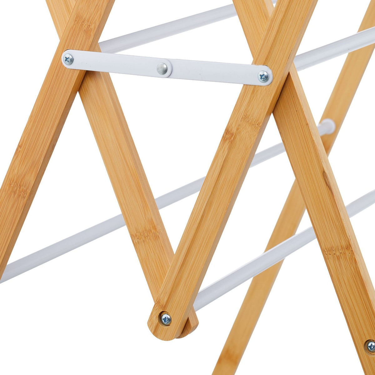 Folding Drying Rack – Bamboo & Metal, 4 Levels