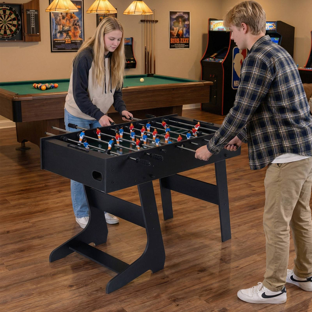 Folding Foosball Table, 22 Players, Slide Scorers