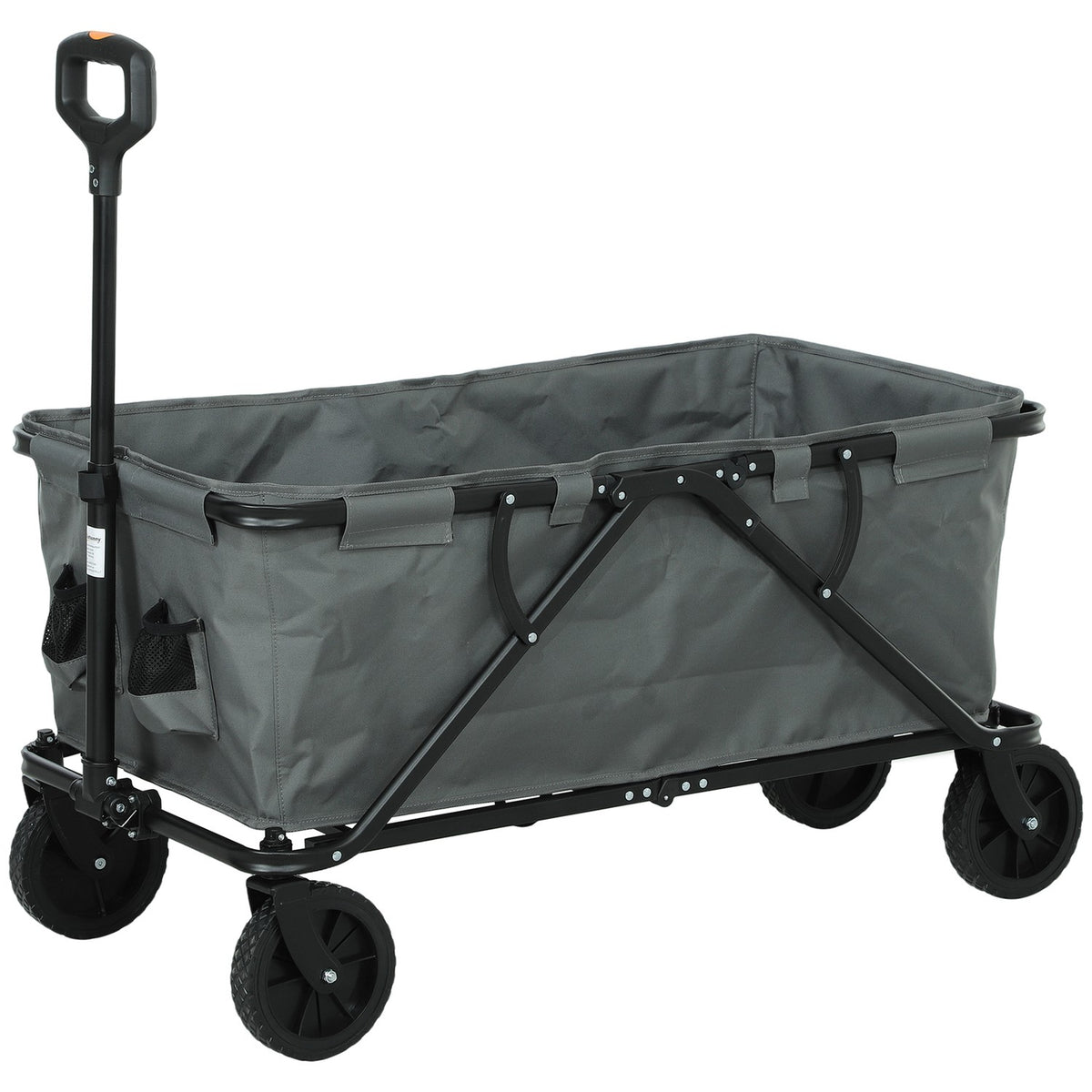 Folding Garden Cart, 160L Capacity, 120kg Load, Dark Grey