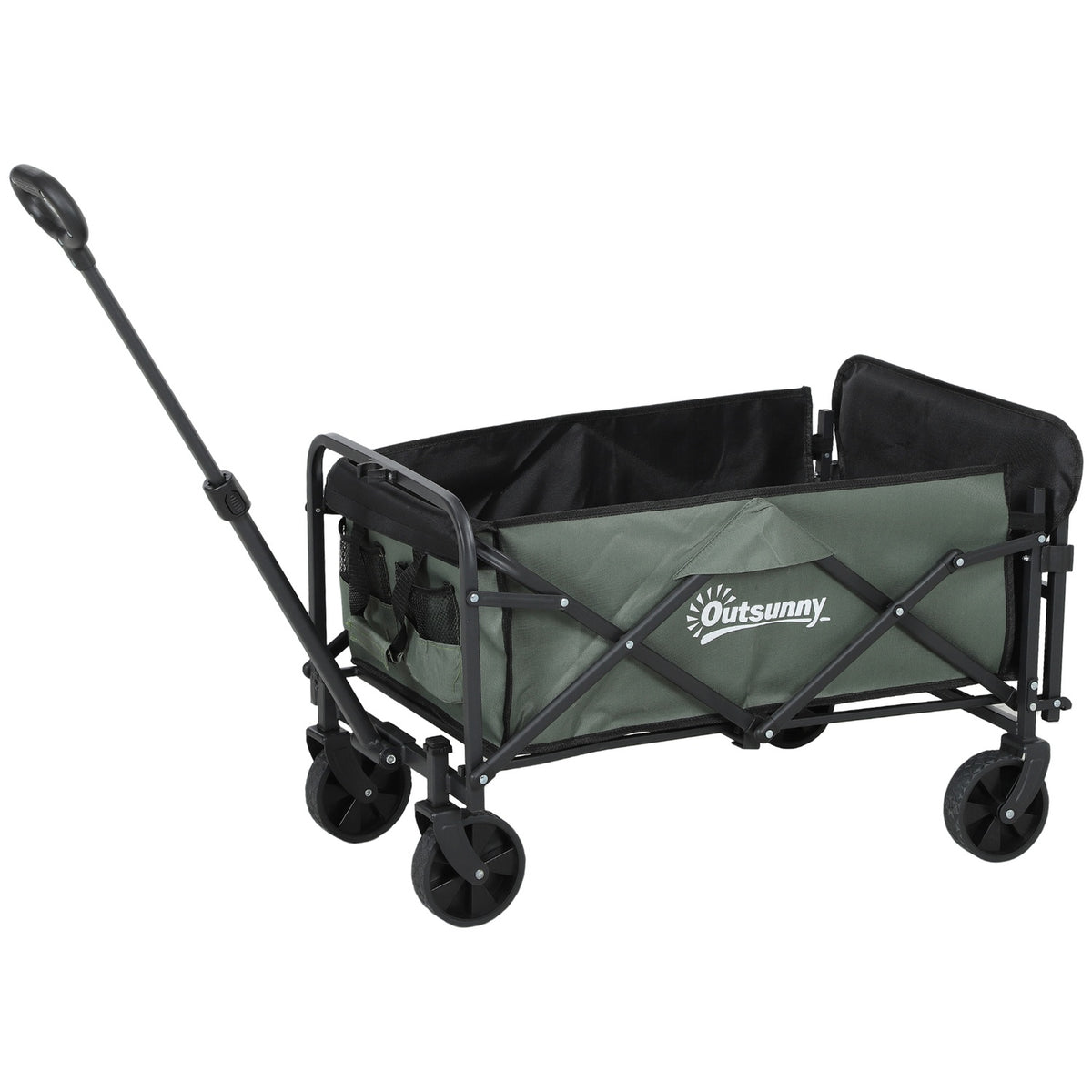 Folding Garden Cart, 72L Capacity, 90kg Load, Green