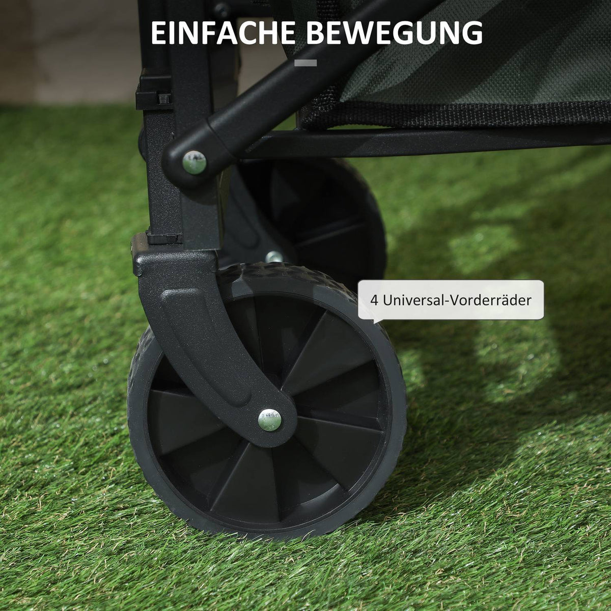 Folding Garden Cart, 72L Capacity, 90kg Load, Green