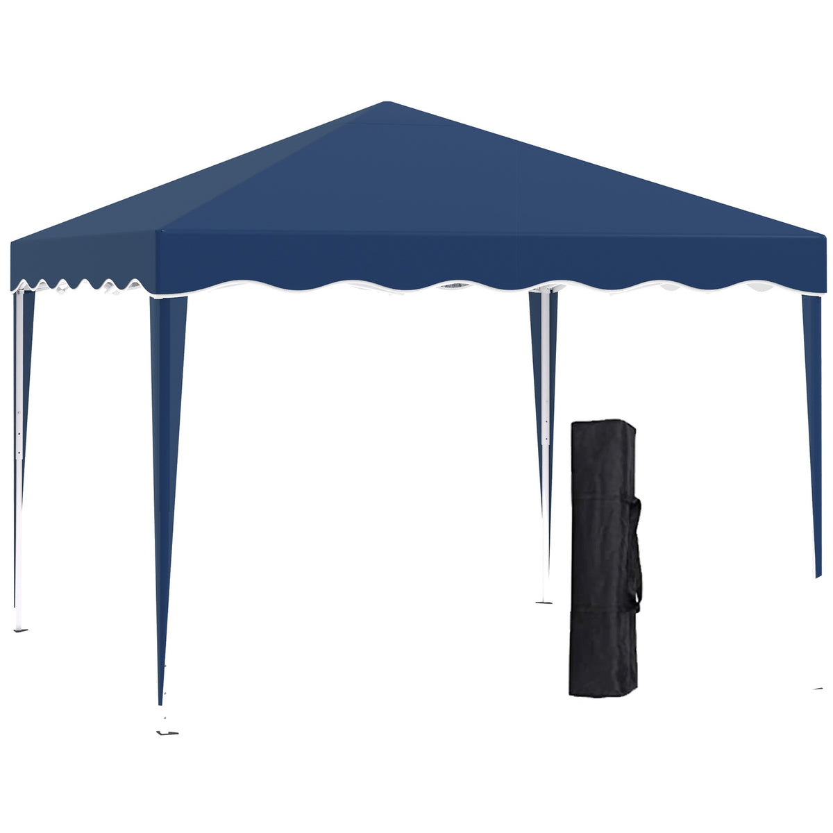 Folding Gazebo Gazebo 3 X 3 M Garden Gazebo Foldable Party Tent Height Adjustable Garden Tent With Transport Bag Uv Protection Steel Oxford Blue