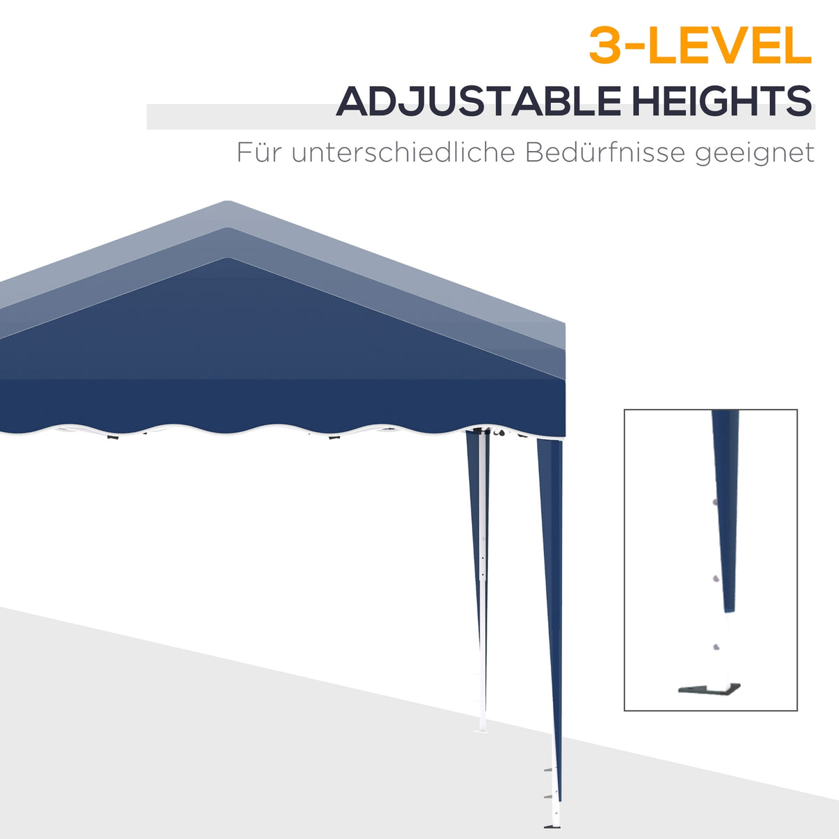 Folding Gazebo Gazebo 3 X 3 M Garden Gazebo Foldable Party Tent Height Adjustable Garden Tent With Transport Bag Uv Protection Steel Oxford Blue