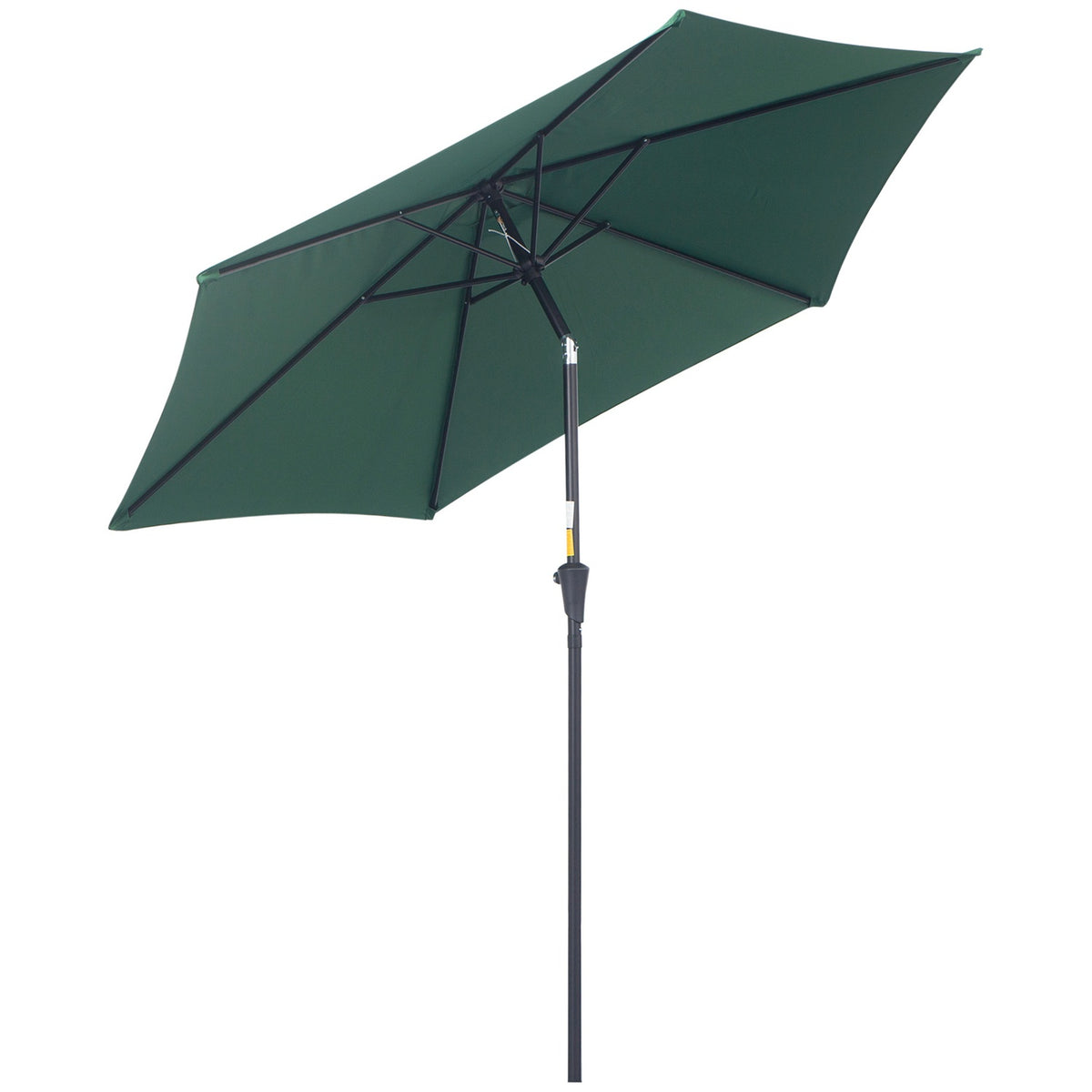 Folding Parasol Garden Umbrella Market Umbrella With Hand Crank Aluminum 180/㎡ Polyester Dark Green ∅2.7 X 2.35 M