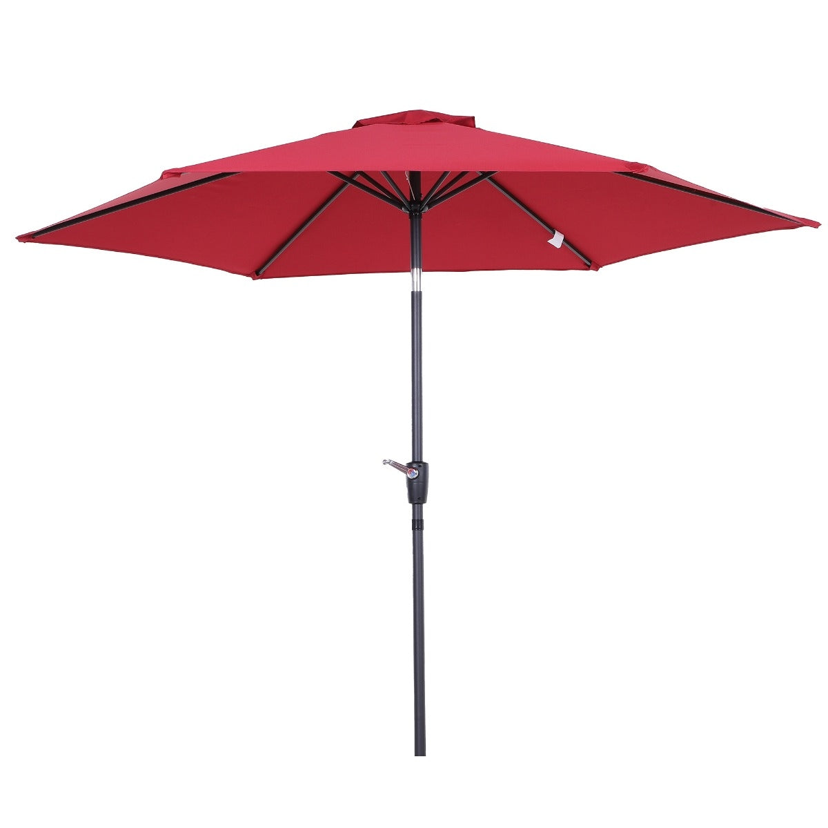 Folding Parasol With Hand Crank, Aluminum, 180/㎡ Polyester, Red, ∅2.7 X 2.35 M
