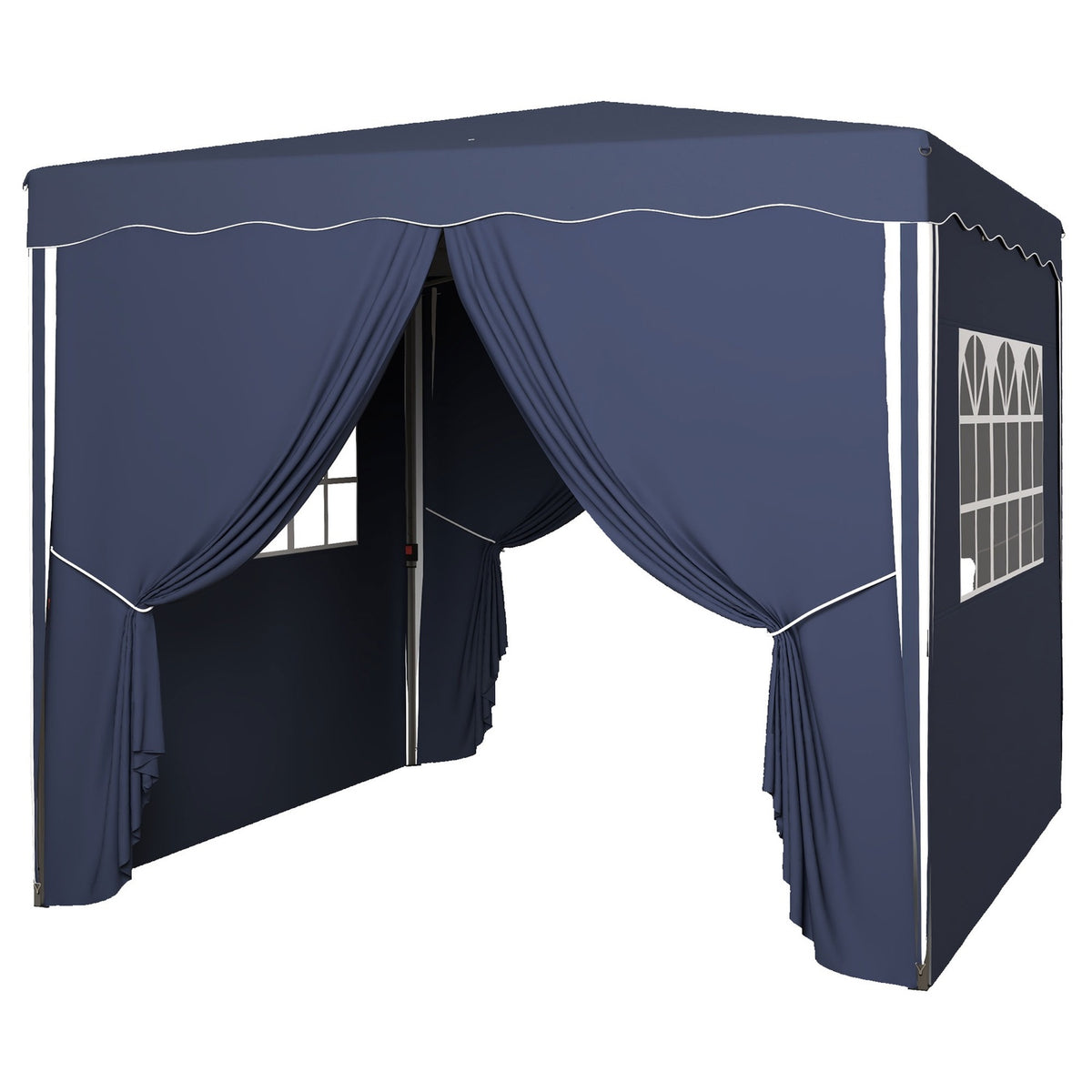 Folding Pavilion Approx. 3 X 3 M, Pavilion With Side Walls, Window, Marquee, Garden Pavilion With Uv Protection, Party Tent With Carry Bag, Blue