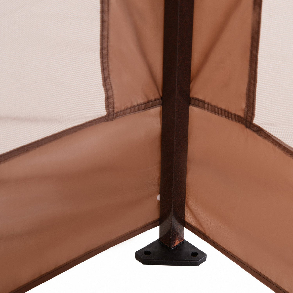Folding Pavilion Garden Tent 3.25X3.25X2.65M Side Walls Pop-Up Tent Khaki