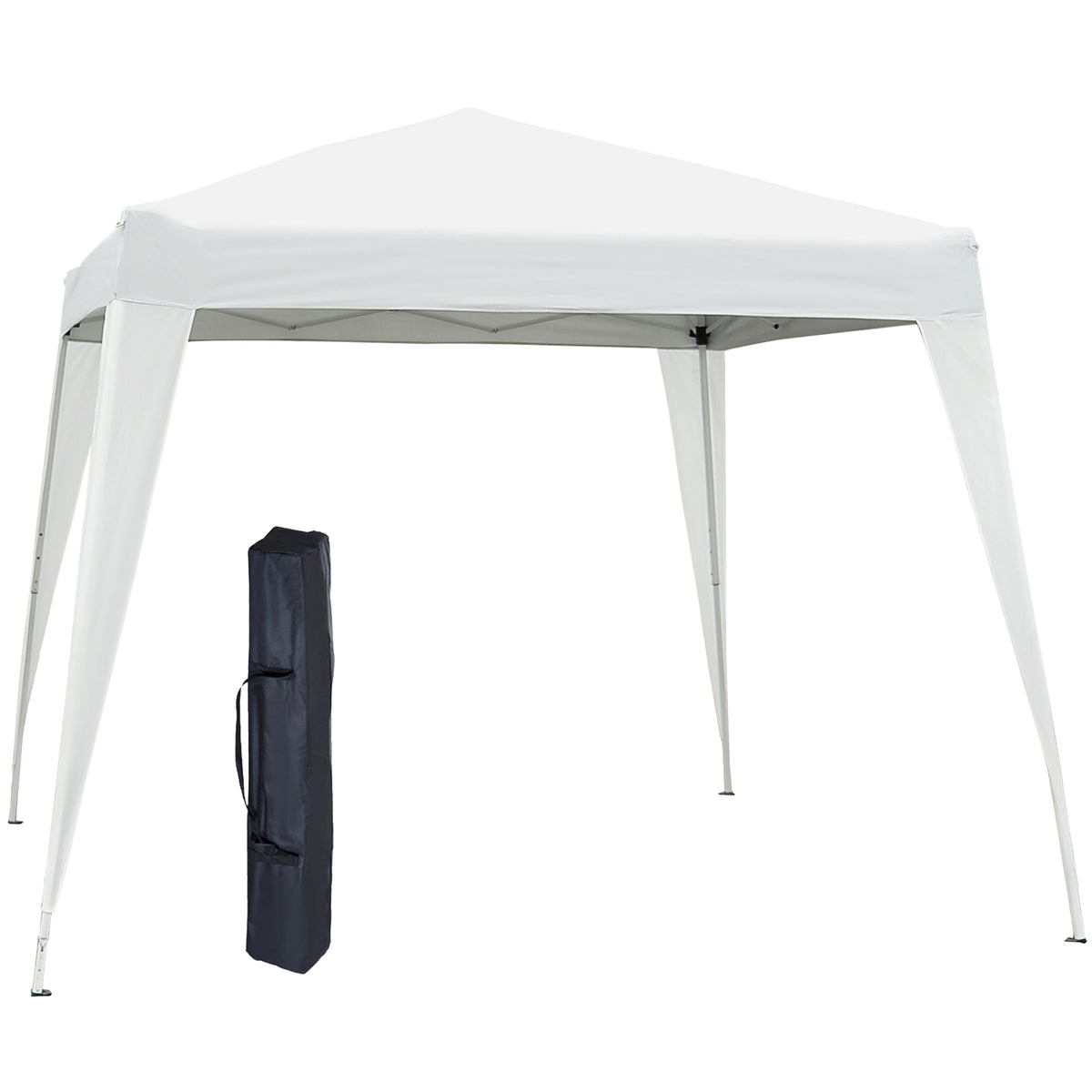 Folding Pavilion Pavilion Folding Tent Party Tent Incl. Carrying Bag 2.4X2.4M Steel White