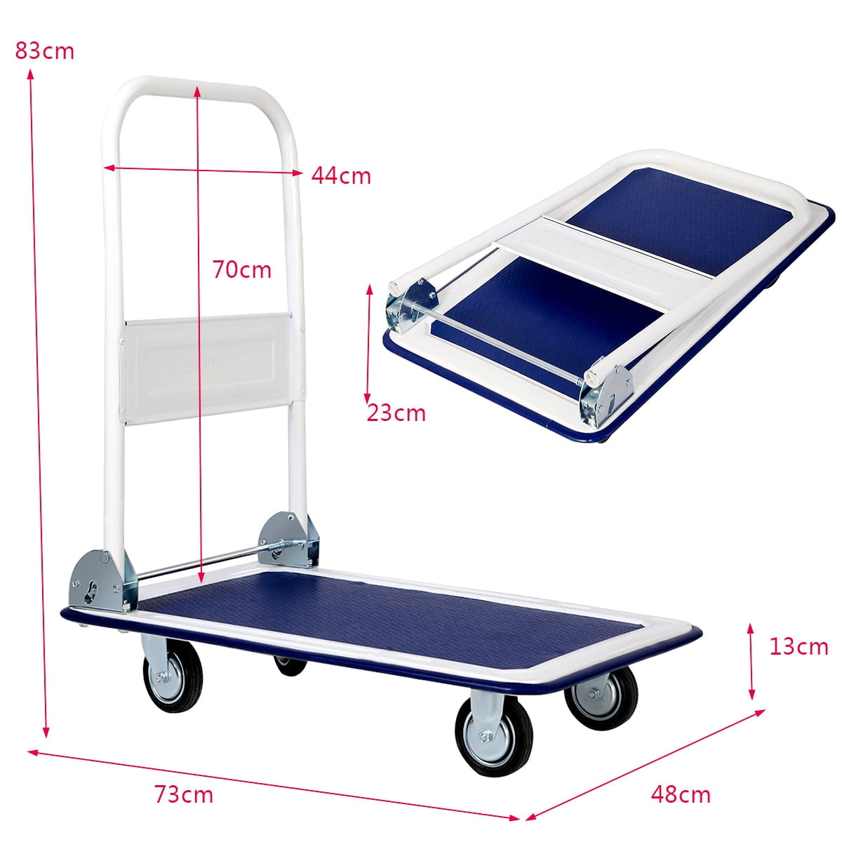 Folding Platform Cart, 150 kg Capacity, 360 Swivel Wheels