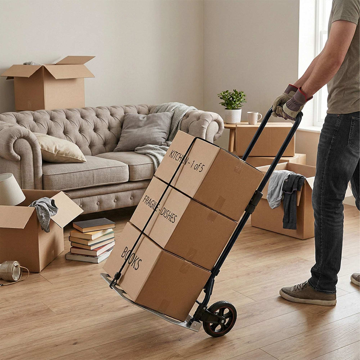 Folding Sack Truck, 120kg Capacity, Steel Frame