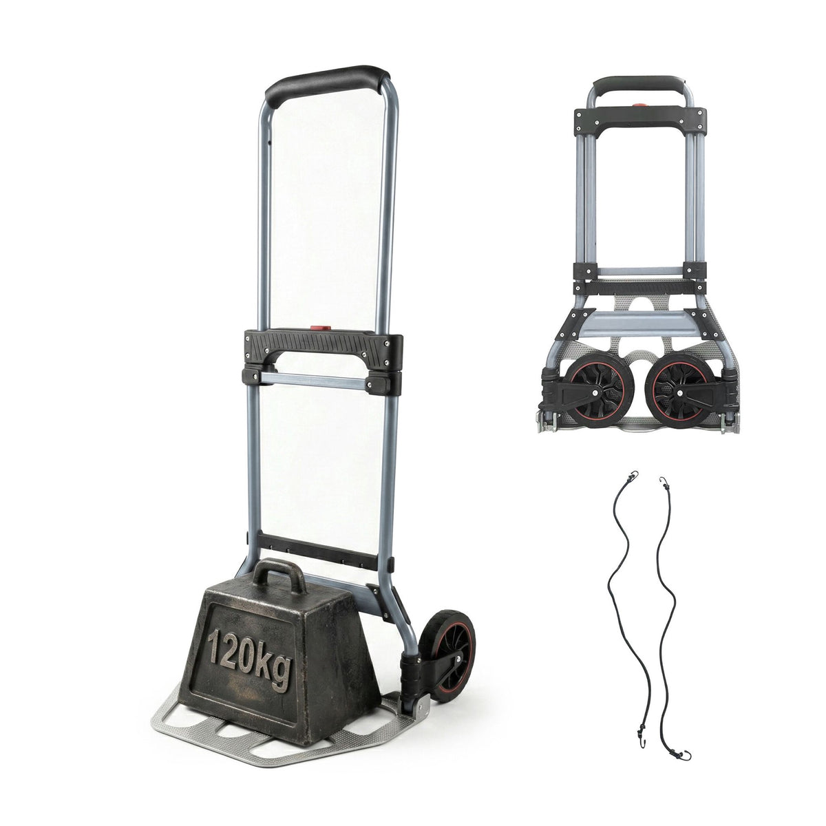 Folding Sack Truck, 120 kg Capacity, Telescopic Handle