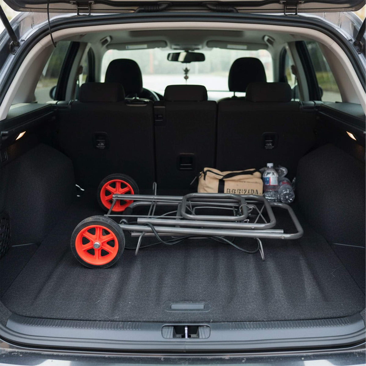 Folding Shopping Trolley with Bungee Cords, Steel Frame