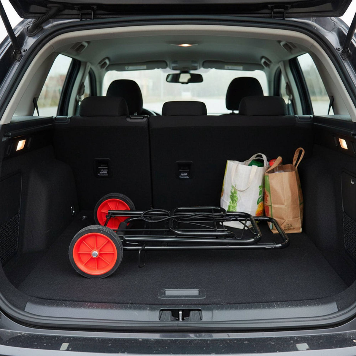 Folding Shopping Trolley with Bungee Cords, Steel Frame