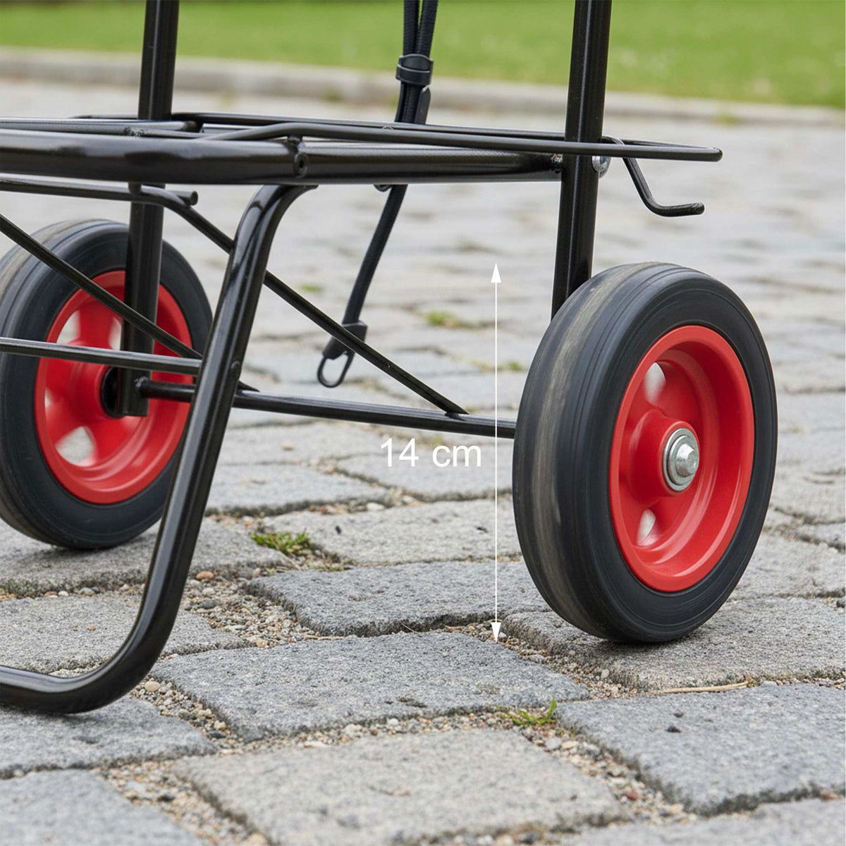 Folding Shopping Trolley with Bungee Cords, Steel Frame