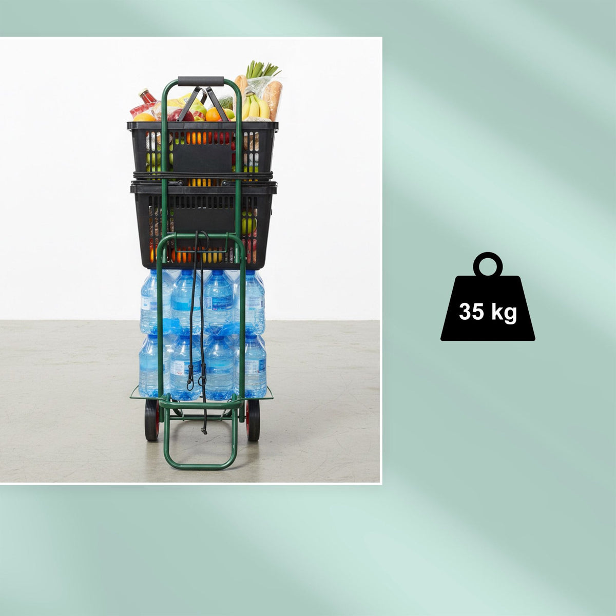 Folding Shopping Trolley with Bungee Cords, Steel Frame