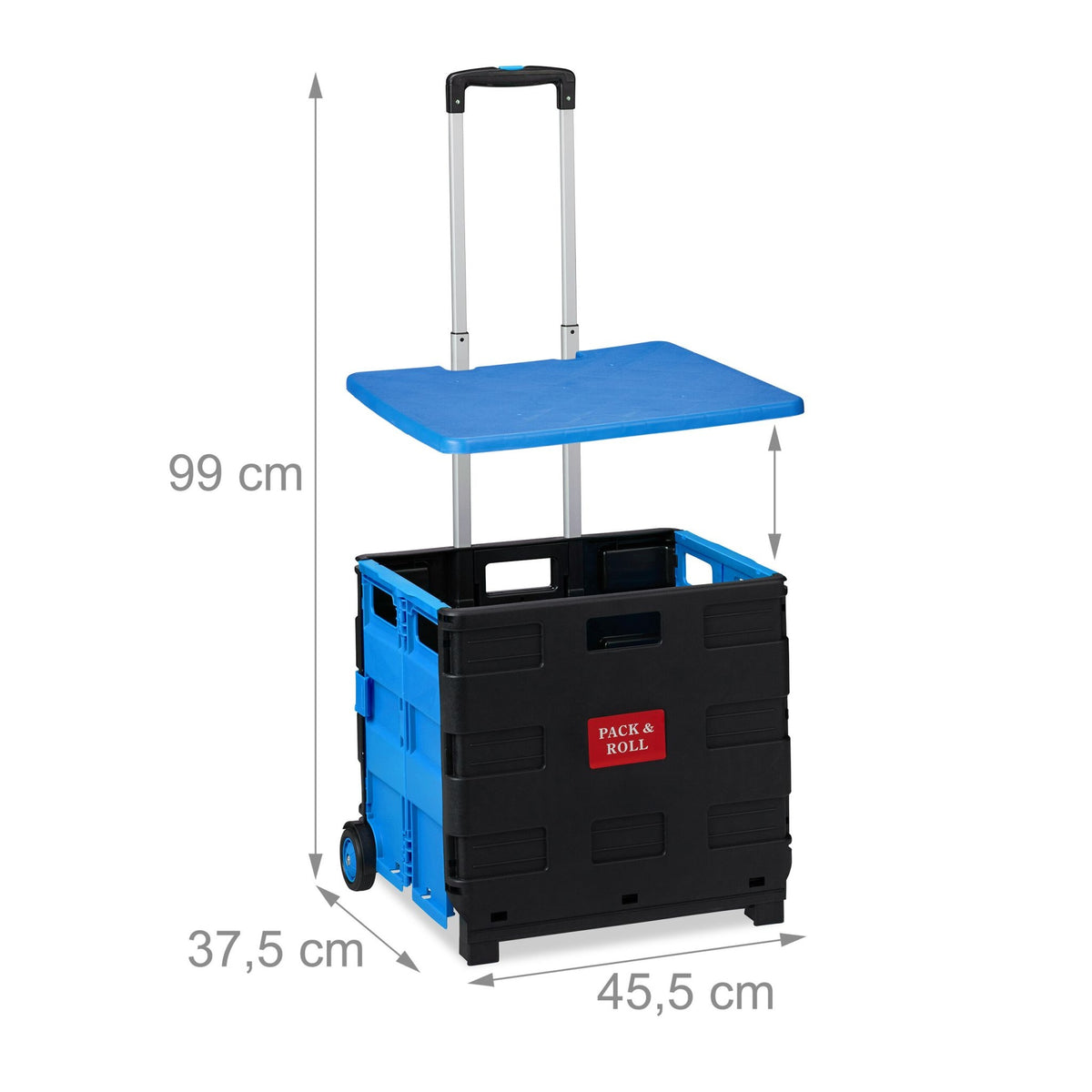 Folding Shopping Trolley with Lid, 35kg Capacity
