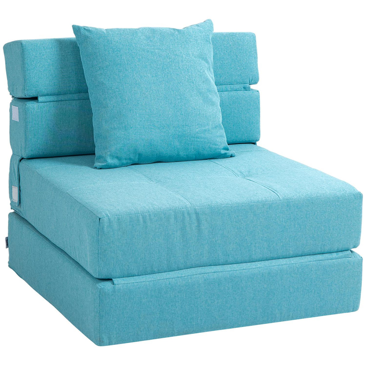 Folding Sleeping Chair, Sofa Bed, 2-In-1 Folding Chair With Bed Function, Relaxation Chair With Pillows, Guest Bed, Load Capacity Up To 100 Kg, Blue