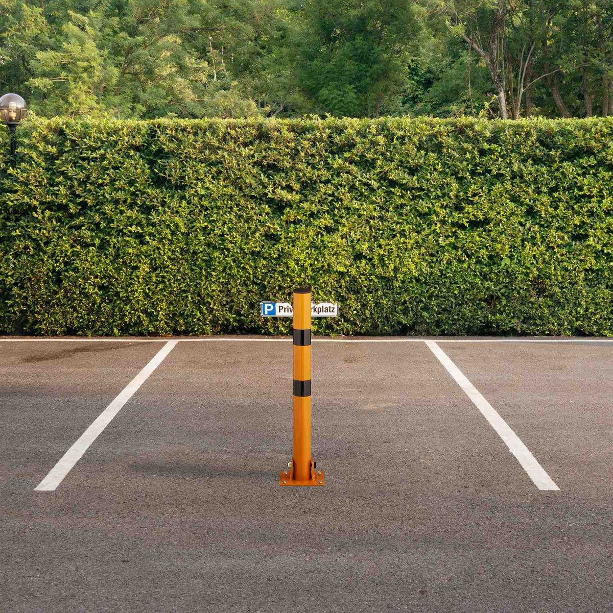 Folding Steel Parking Barrier Post, High Visibility