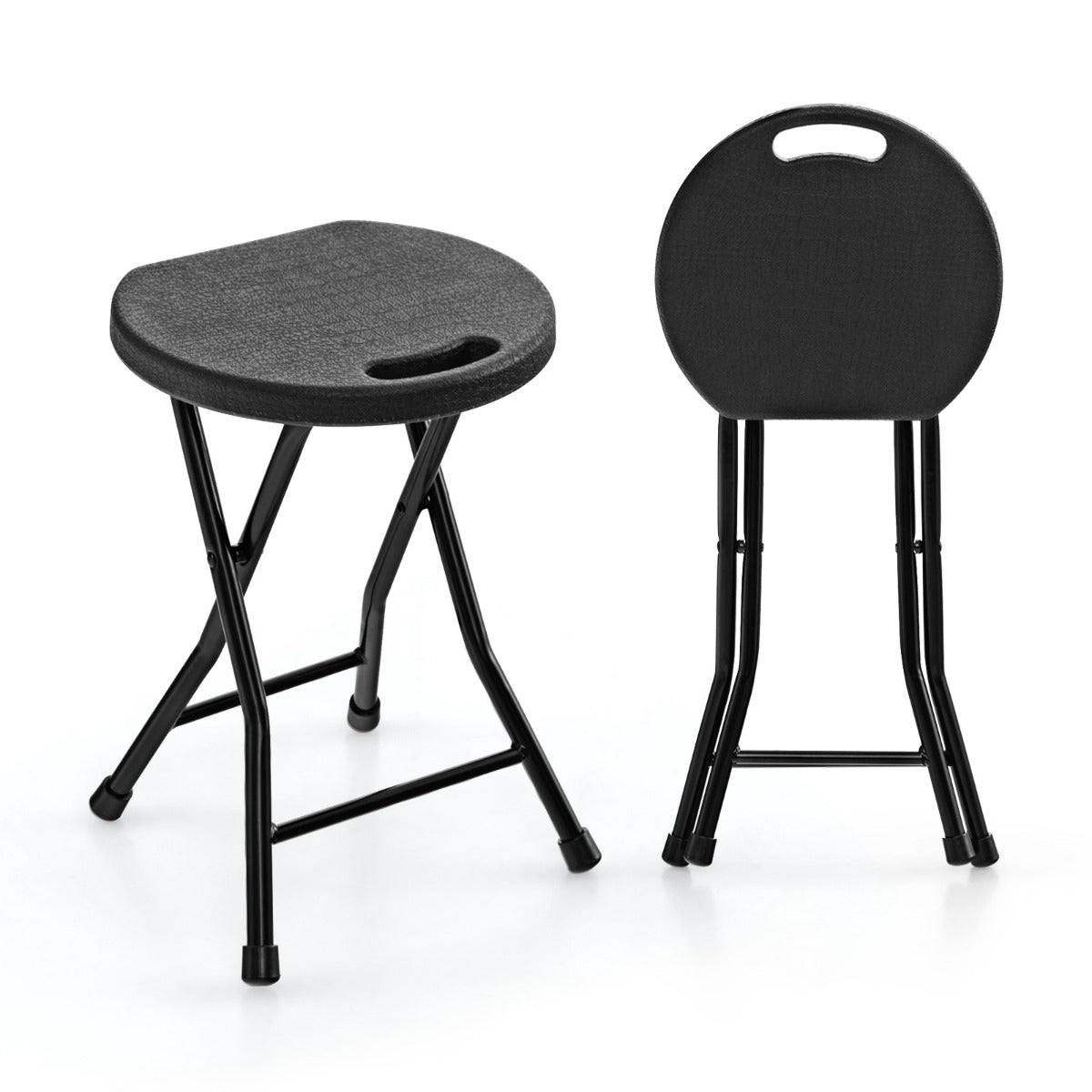 Folding Stool Set of 2, 18 In, Carry Handle, 330 lb