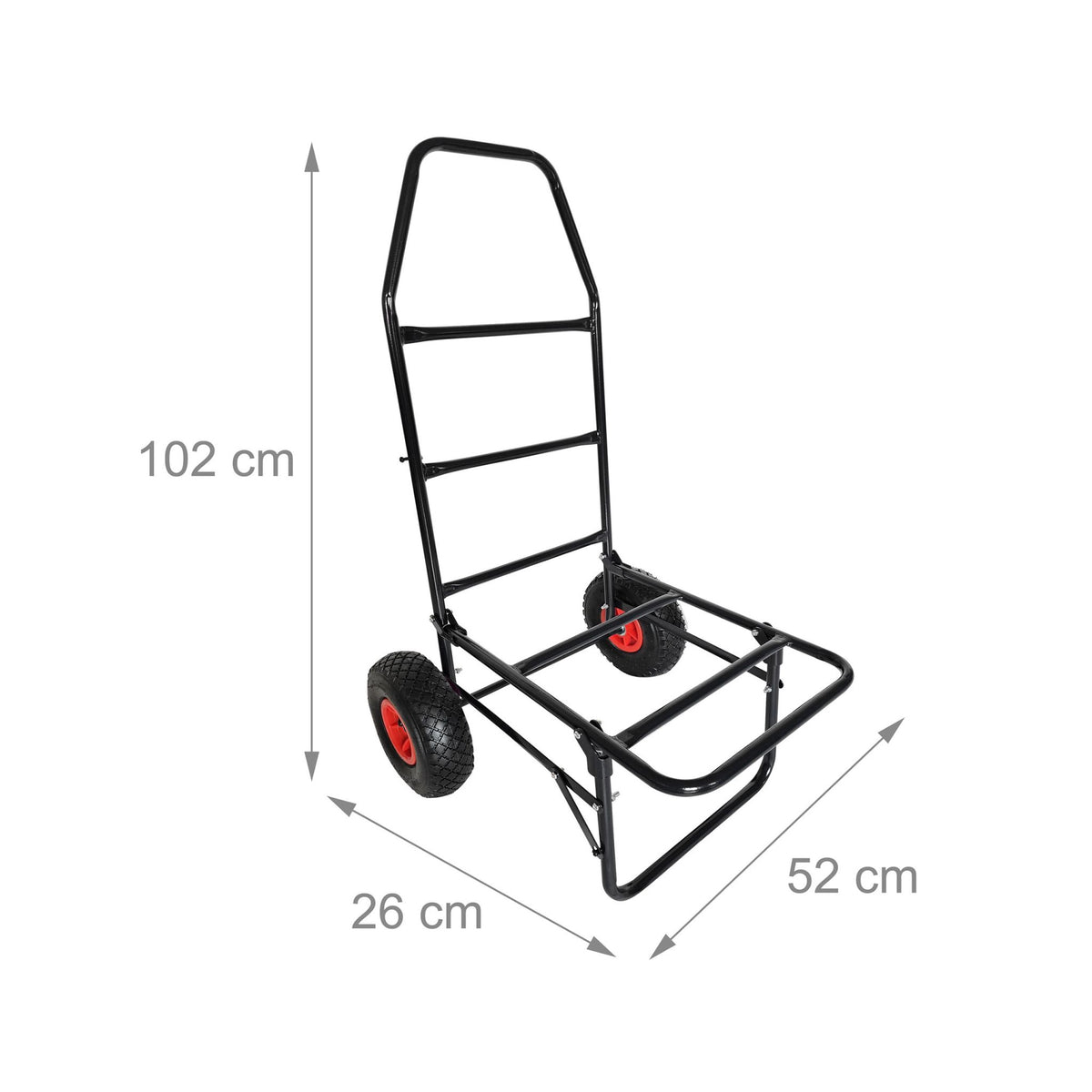 Folding Transport Trolley, 80kg Capacity, Steel Frame