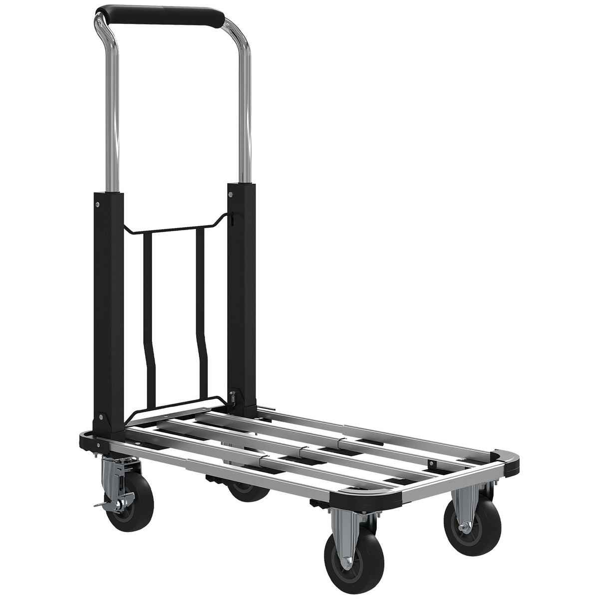 Folding Wagon, 150kg Capacity, Adjustable Handle, Black