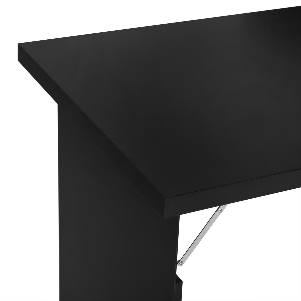 Folding Wall Table, Folding Desk, Computer Table With Blackboard, Black, 60 X 94.5 X 147 Cm