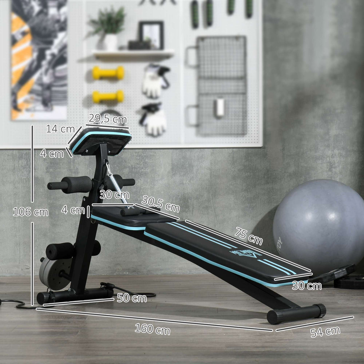 Folding Weight Bench, 7-Position Adjustable, 120kg Capacity