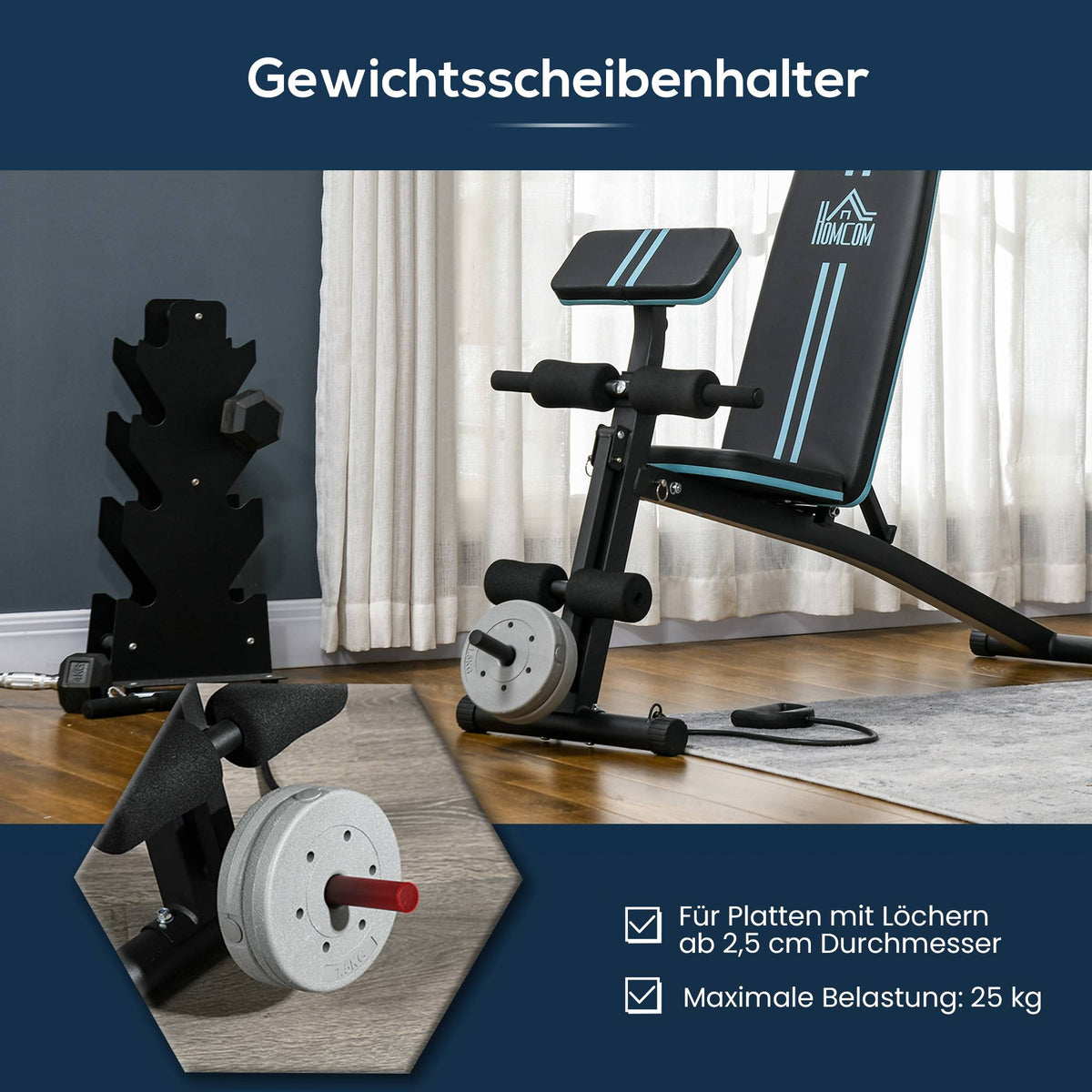 Folding Weight Bench, 7-Position Adjustable, 120kg Capacity