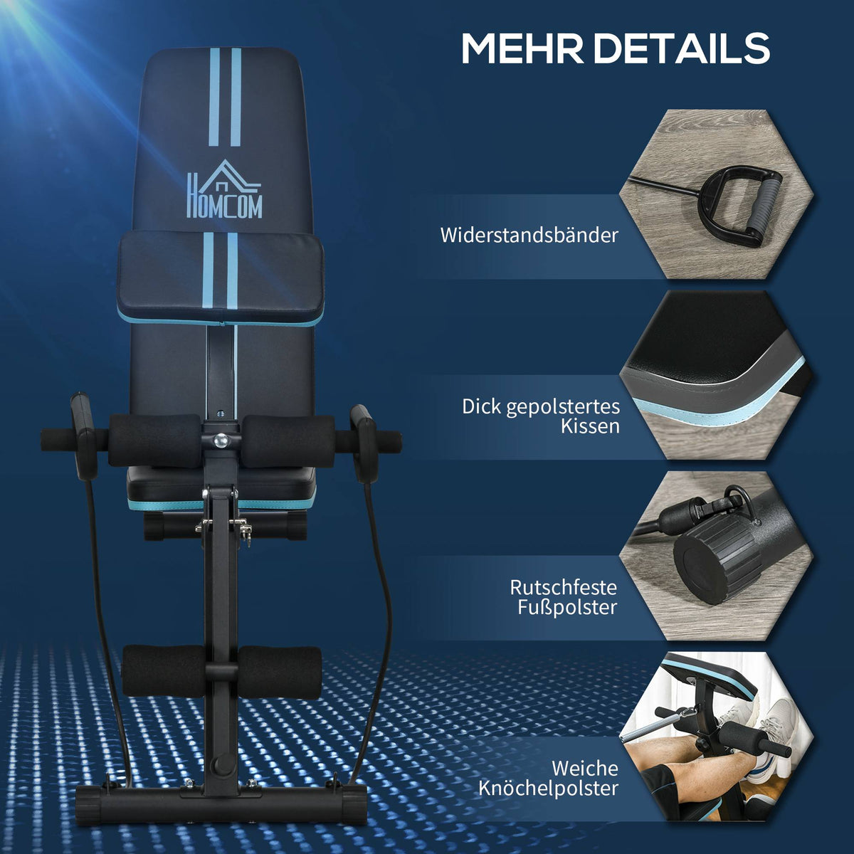 Folding Weight Bench, 7-Position Adjustable, 120kg Capacity
