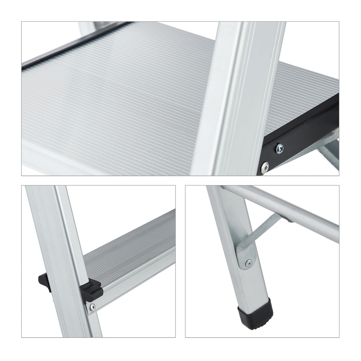 Folding aluminum stepladder