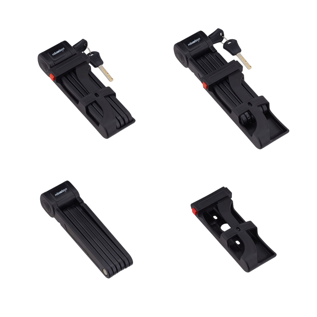 Folding bicycle lock with bracket