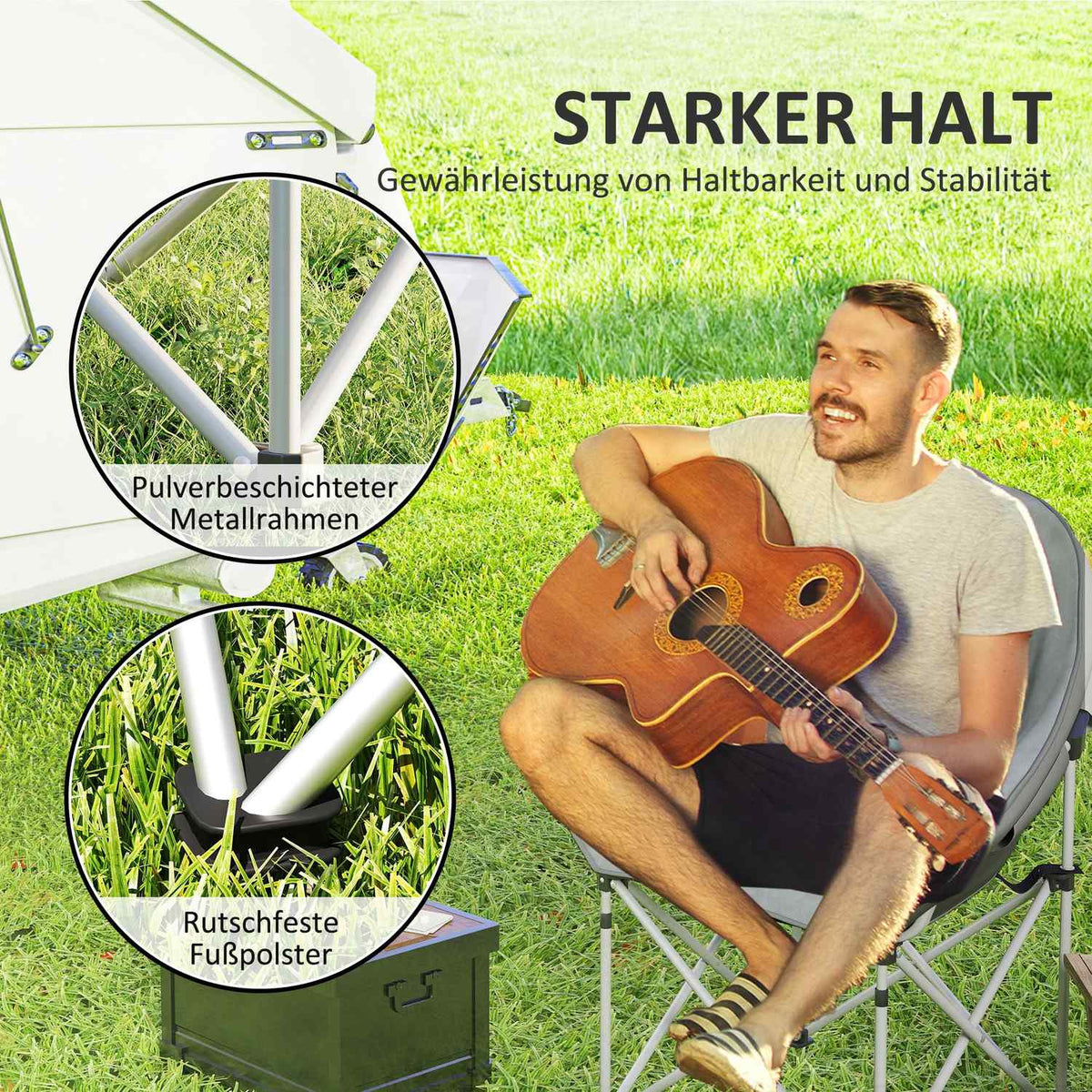 Folding chair, foldable camping chair with side pocket, padded carry bag, outdoor folding chair, load capacity up to 120 kg, robust, lightweight fishing chair, garden chair for garden, camping, beach