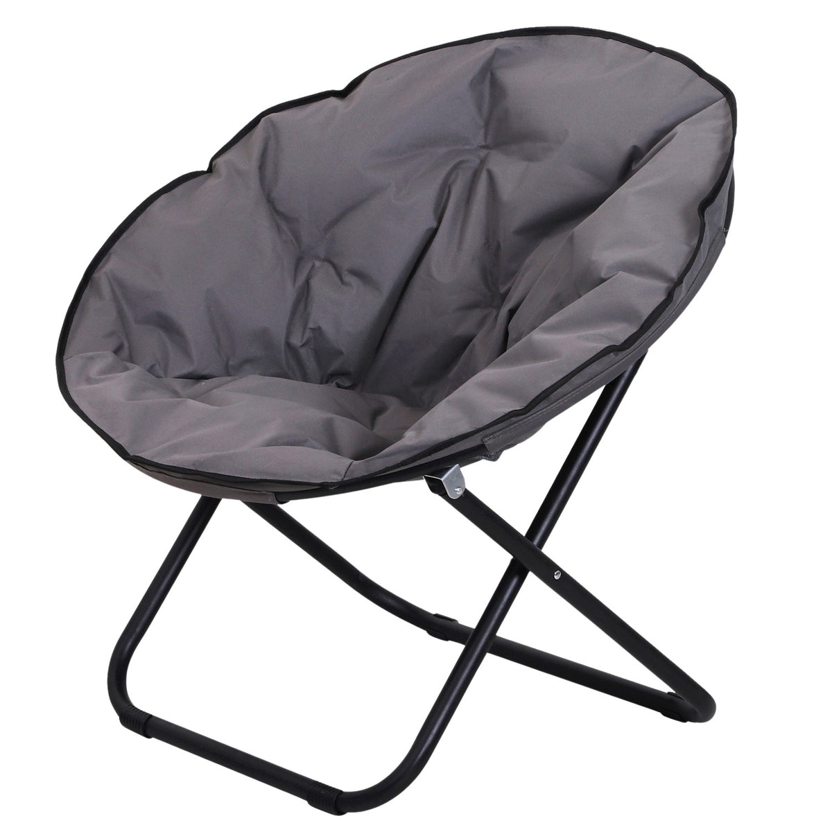 Folding chair folding camping chair, upholstered chair, metal + Oxford fabric, gray, 80x80x75 cm
