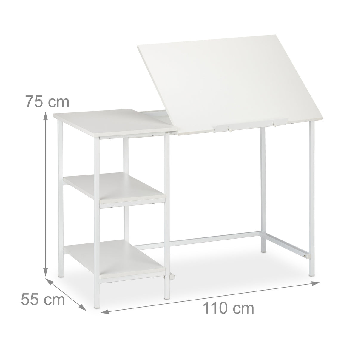 Folding desk with 3 shelves
