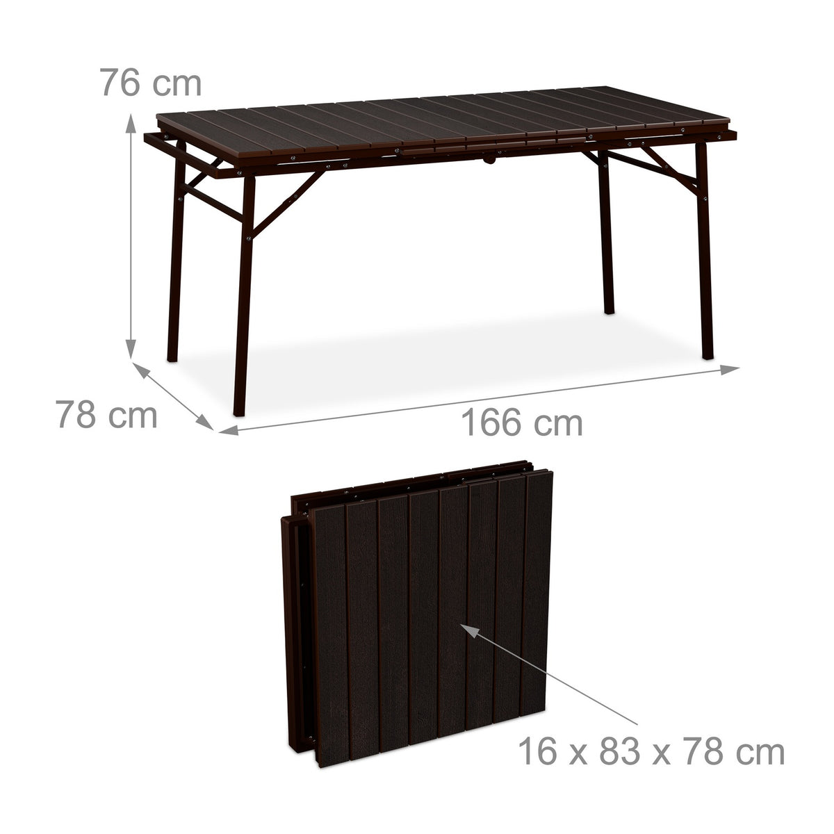 Folding extendable garden table