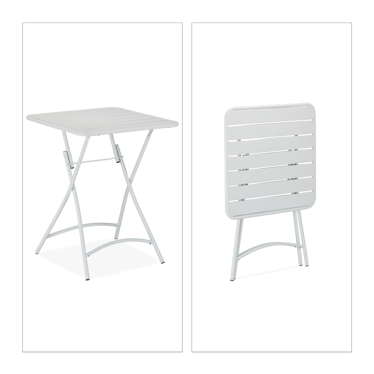 Folding metal balcony table