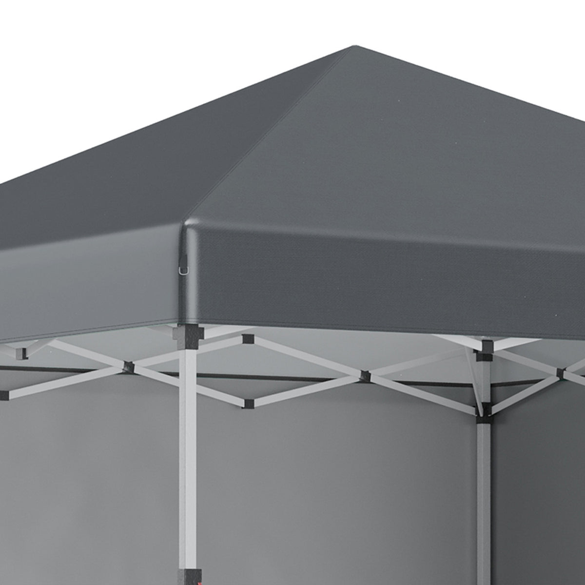 Folding pavilion 2.97 x 2.97 m with side walls, UV protection camping tent, party tent with sandbag, steel dark gray for garden & terrace