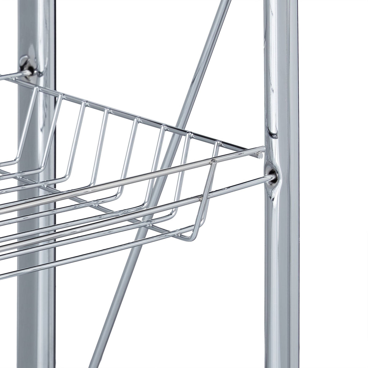 Folding serving trolley