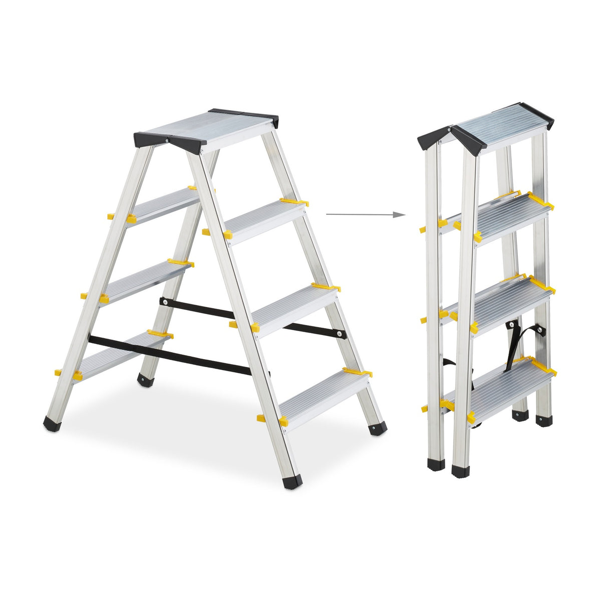 Folding stepladder in aluminium