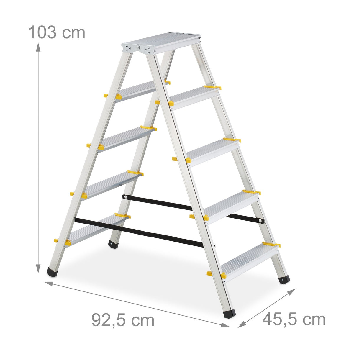 Folding stepladder in aluminium