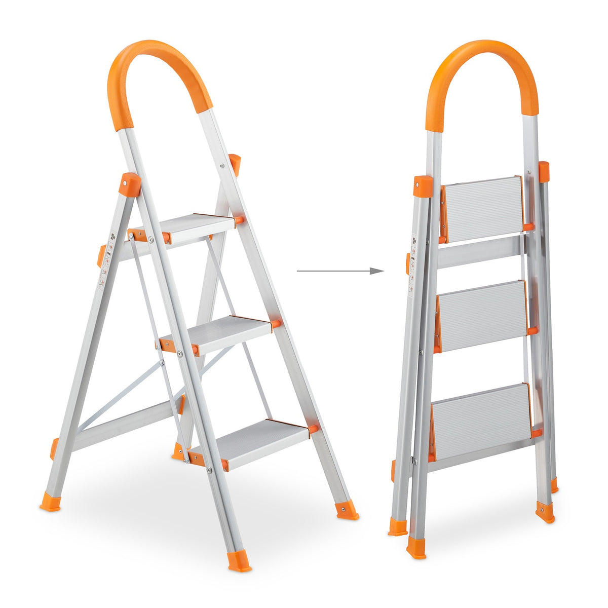 Folding stepladder with handle