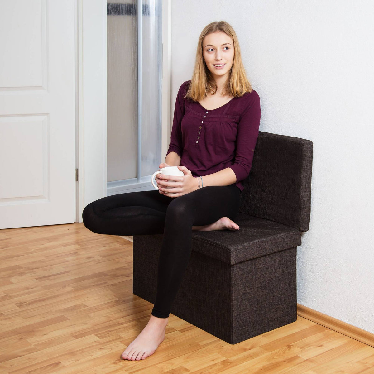 Folding stool with backrest L
