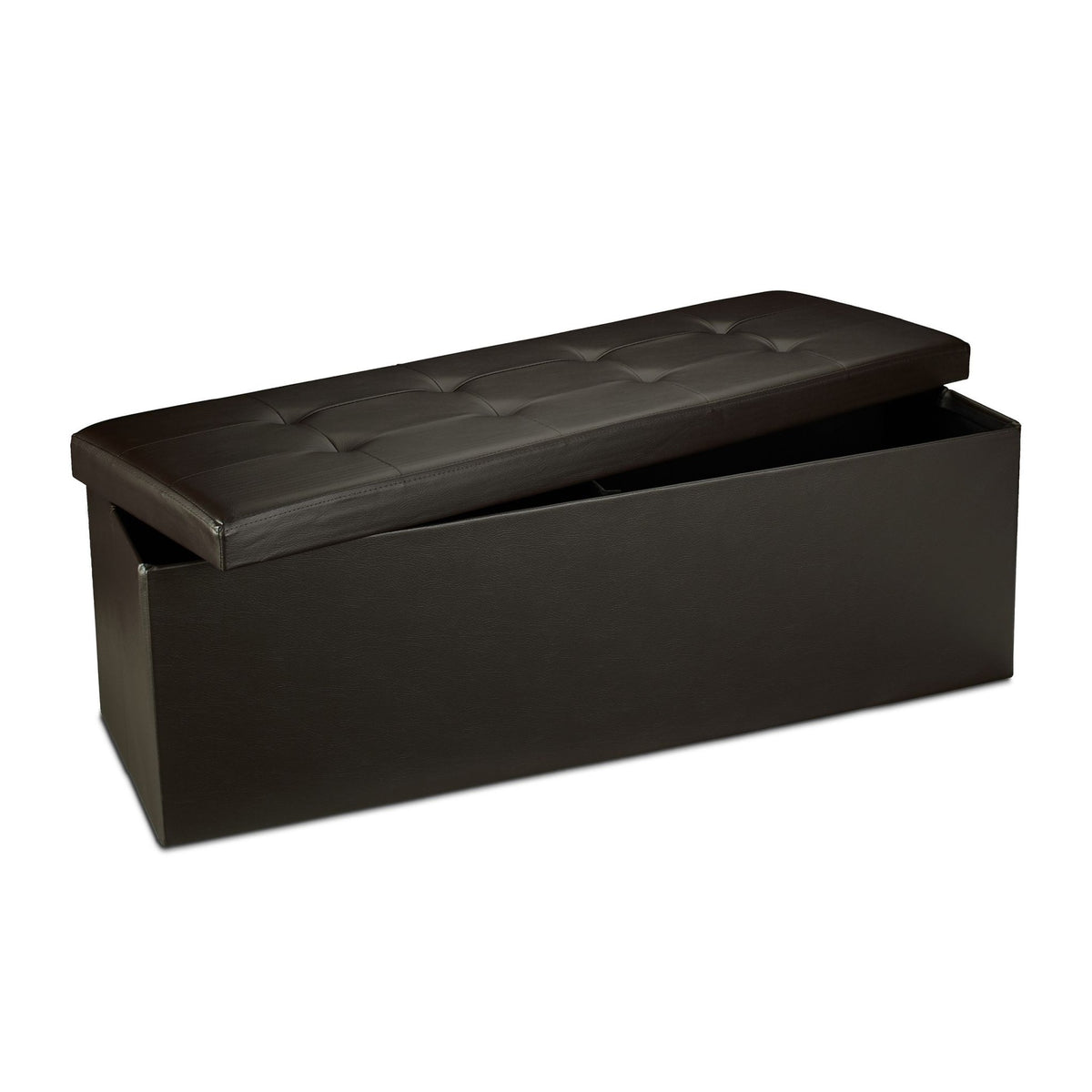Folding storage bench in artificial leather