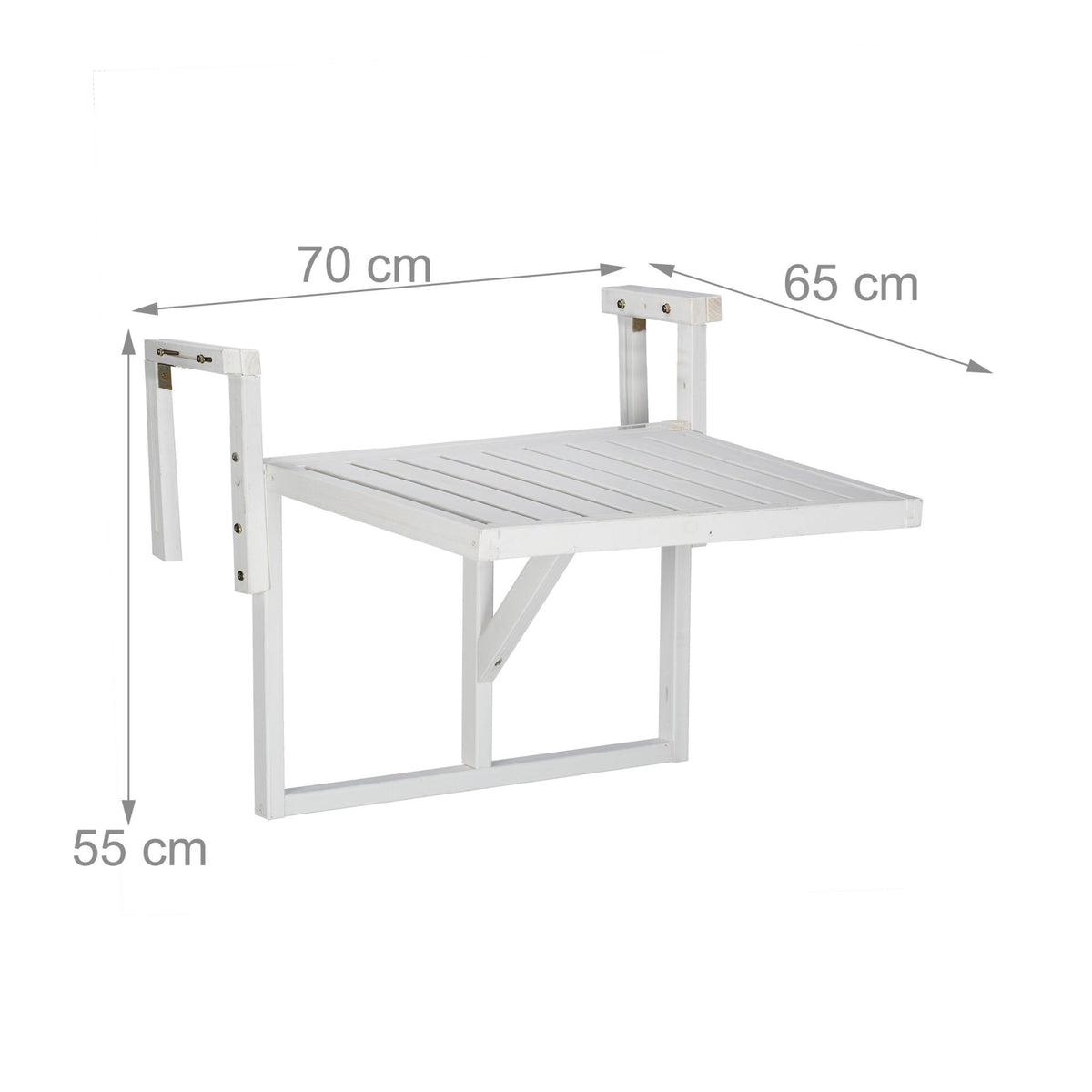 Folding wooden balcony table