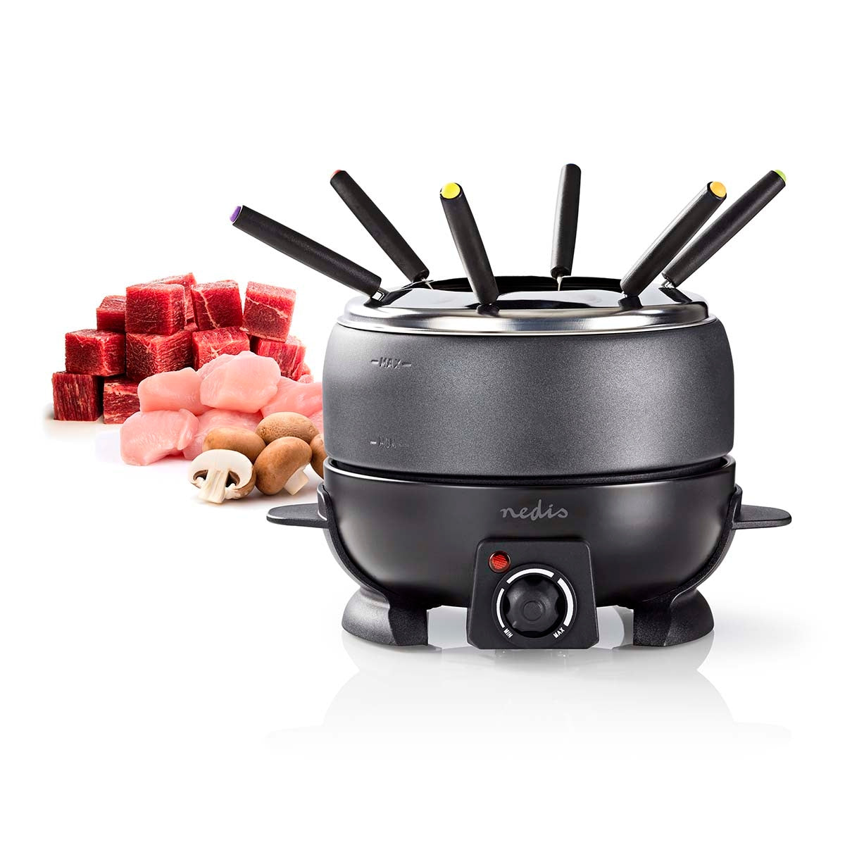 Fondue set | 6 Persons | 2.3 l | Adjustable temperature control | 800 W | Touch Handle | Anti-slip bottom | Overheat protection