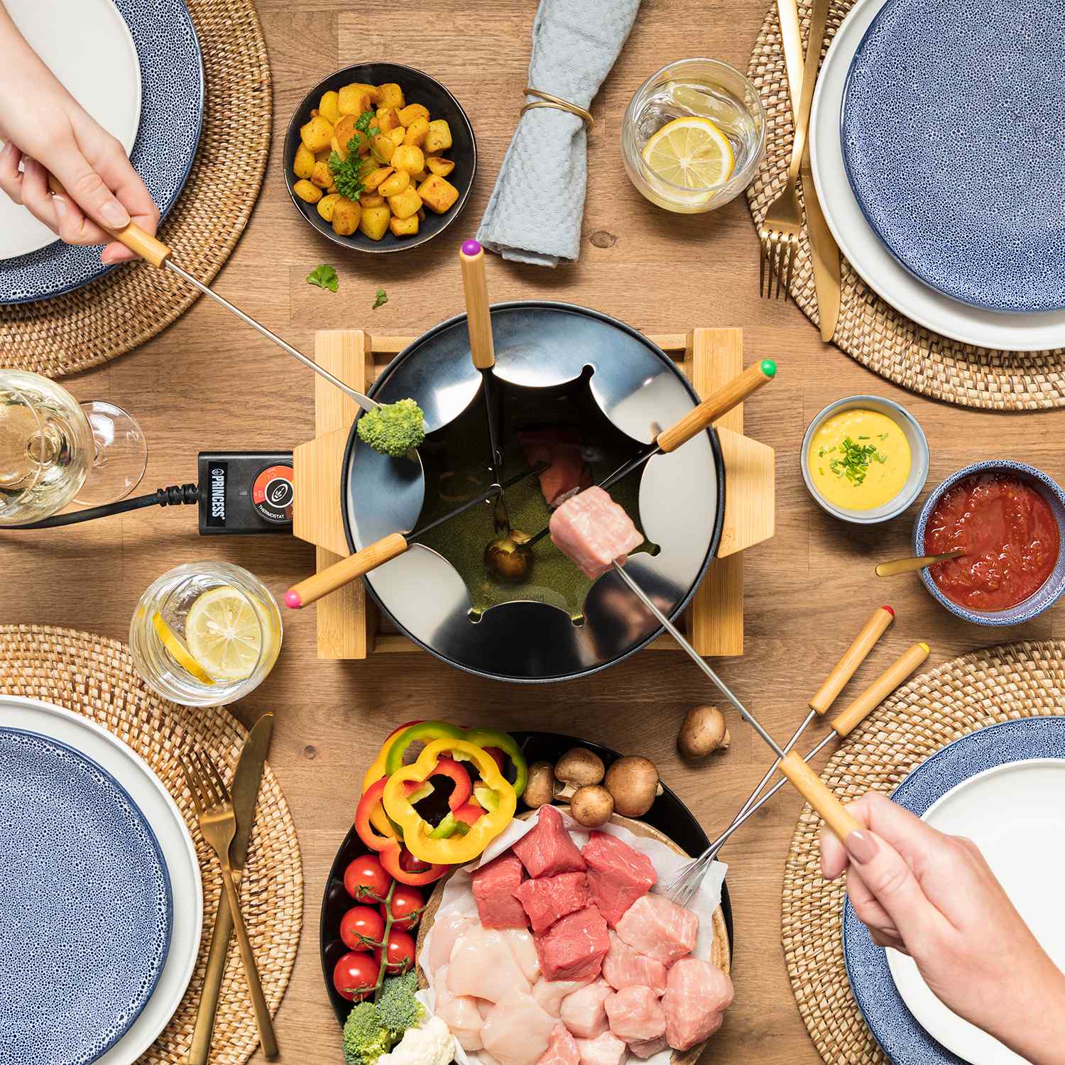 Fondue set Pure Bamboo 173025 1.5l 8 sticks