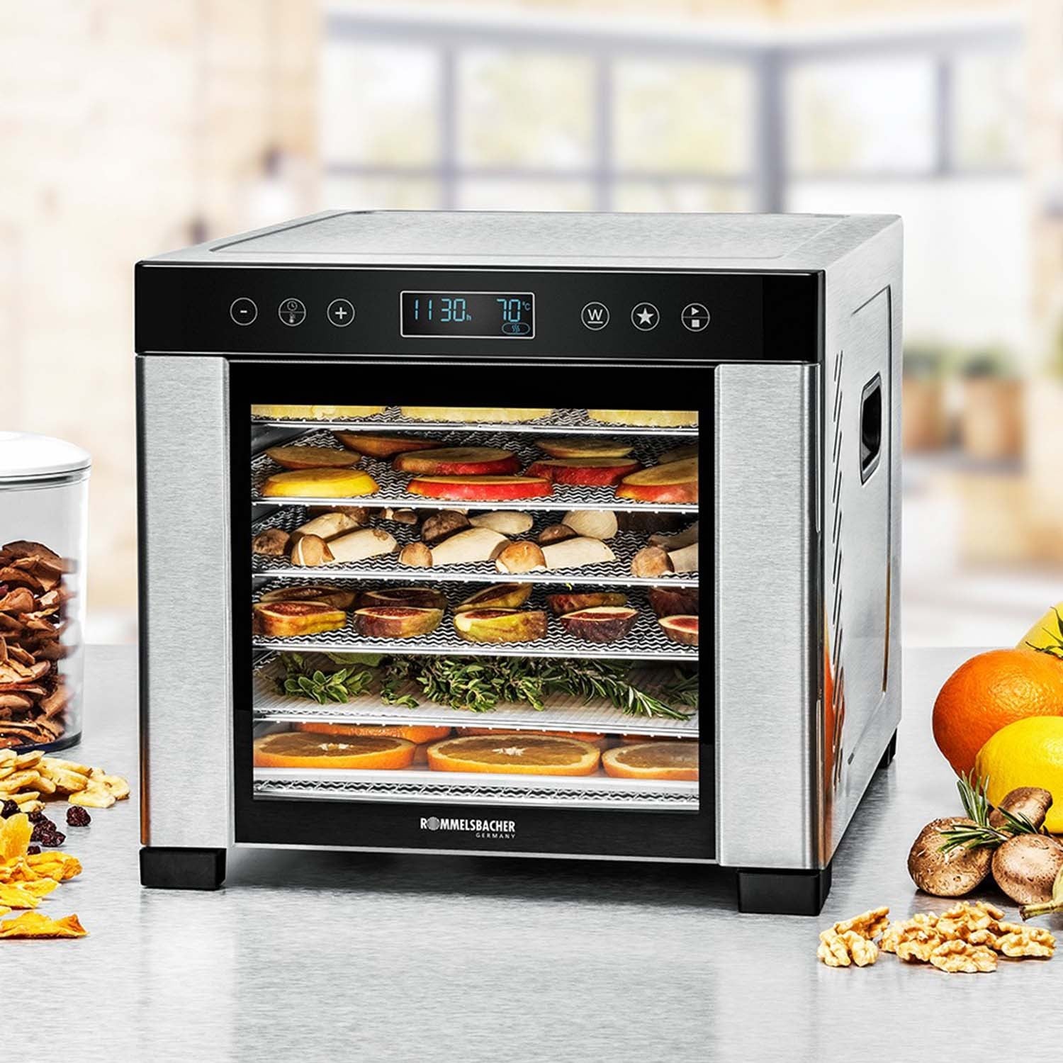 Food Dehydrator, Adjustable Temperature, 5 Trays