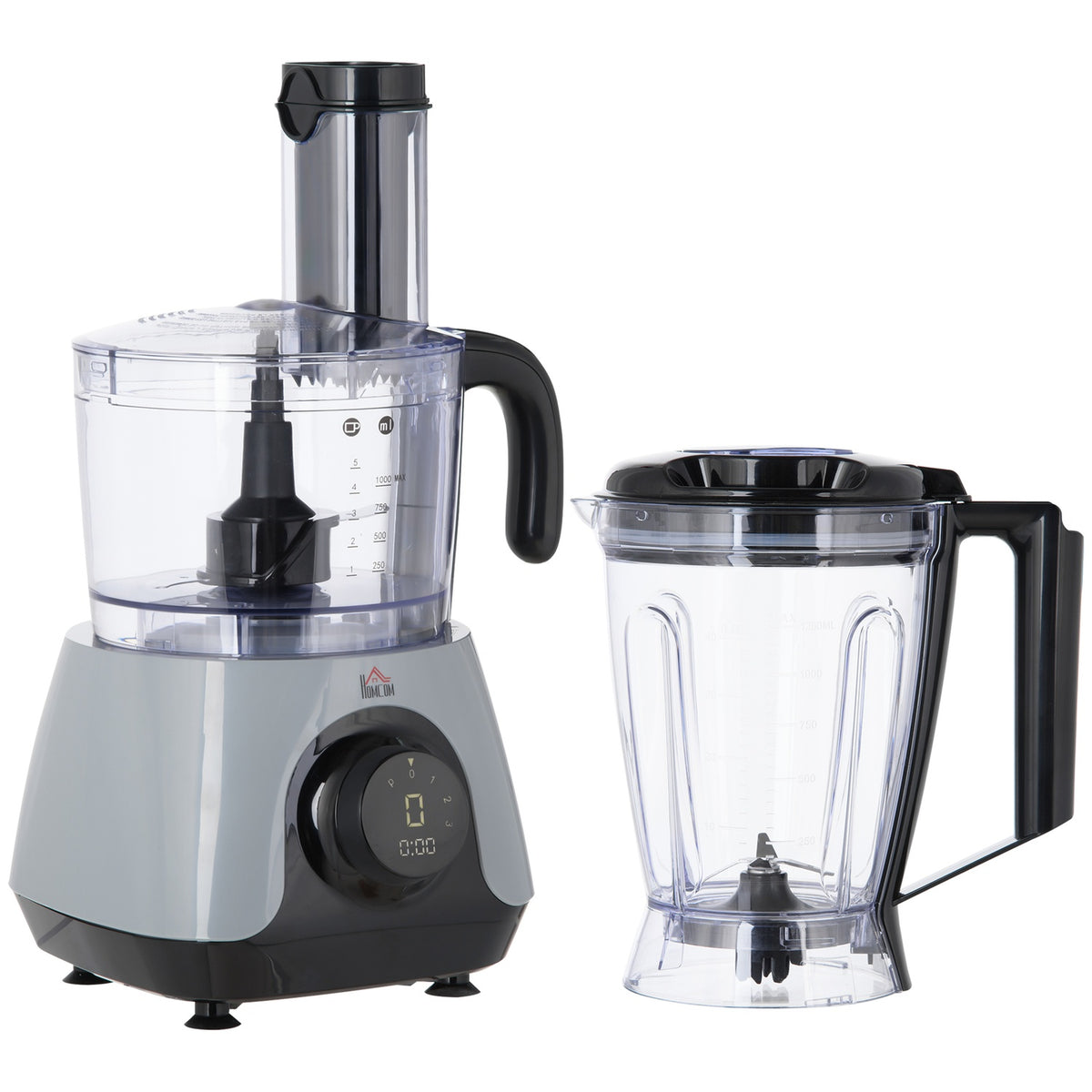 Food Processor With 1L Key, 1.25L Mixing Container, 4-Blade Blade, 3 Speed Levels, 650W