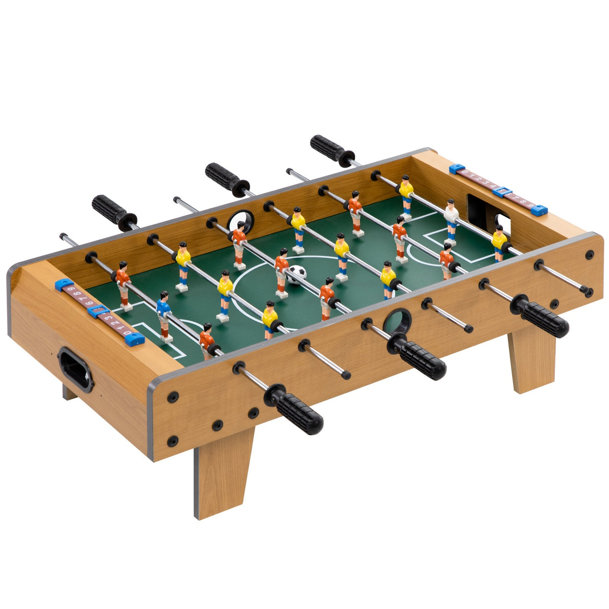 Foosball Table Set, Compact Wood Design, 2 Balls, Scoreboards